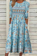Aphra | Vestido Musa de Pétalos - Azul