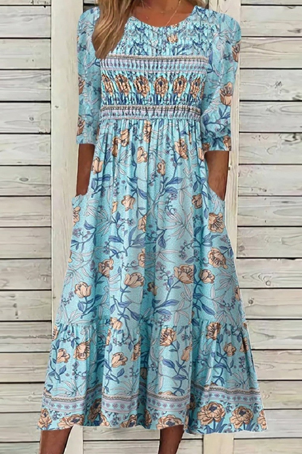 Aphra | Vestido Musa de Pétalos - Azul