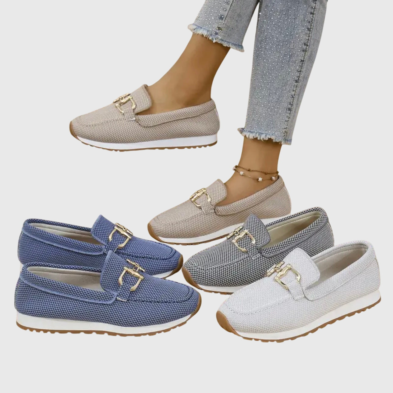 Lili - Zapatillas mocasín ortopédicas, suela antideslizante