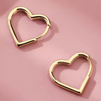 Pilar - Pendientes Dorados en Forma de Corazón de Acero Inoxidable