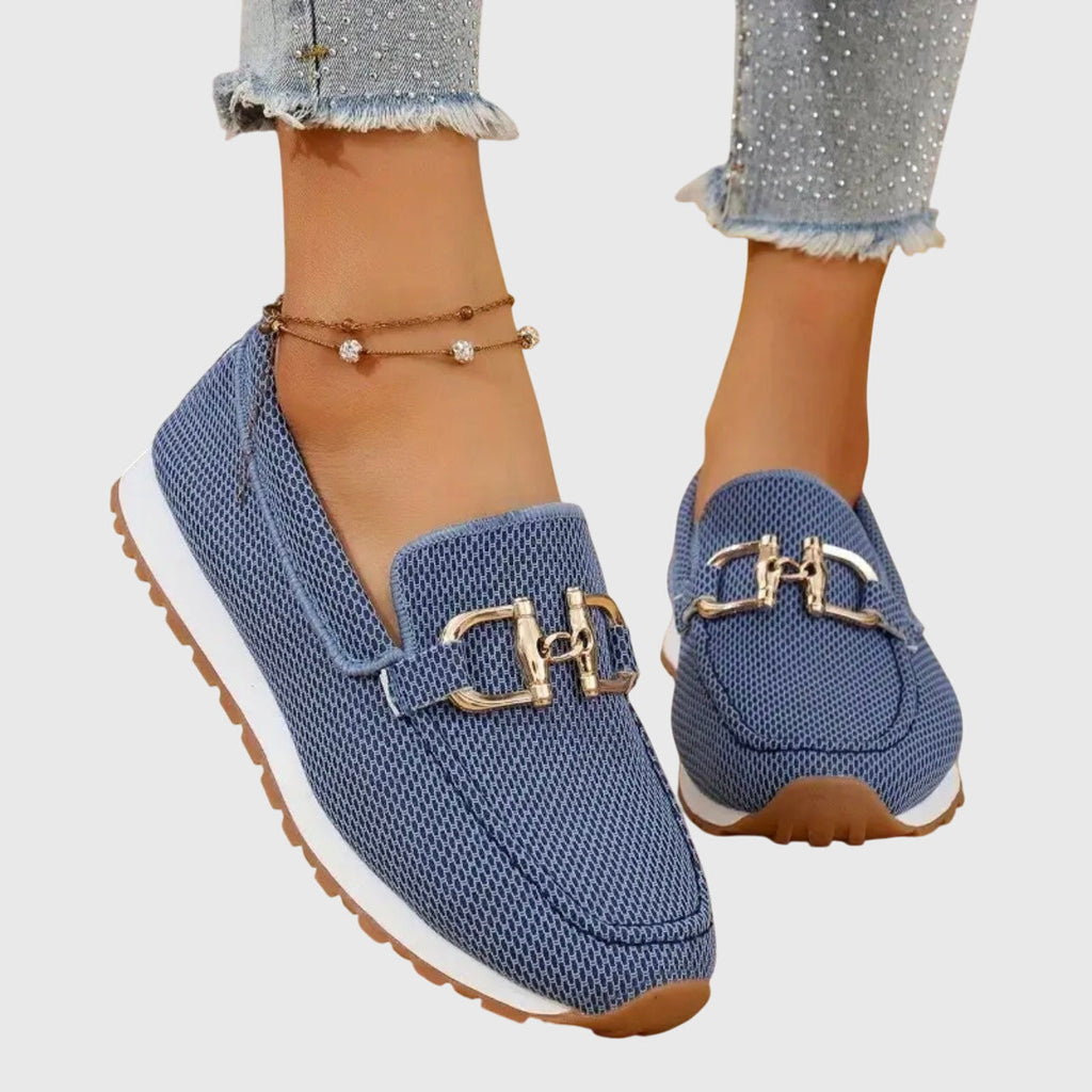 Lili - Zapatillas mocasín ortopédicas color azul