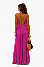 Vestido Violeta Cortés con Espalda Ajustable
