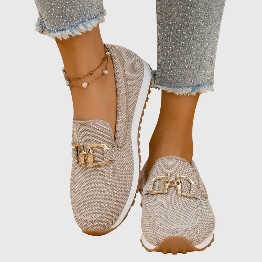 Lili - Zapatillas mocasín ortopédicas color beige