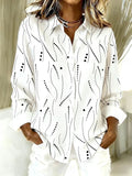 Blusa Violeta Cortés con Estampado de Puntos y Ondas Blanco