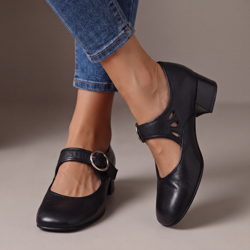 Zapatillas Violeta Cortés con Diseño Mary Jane - Negro