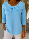 Tivella | Jersey con Lazo y Cuello Redondo - Azul