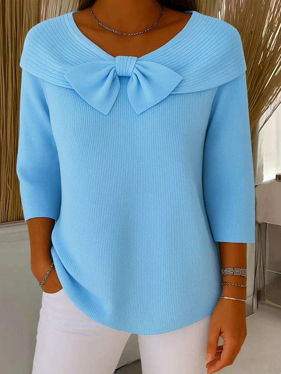 Tivella | Jersey con Lazo y Cuello Redondo - Azul
