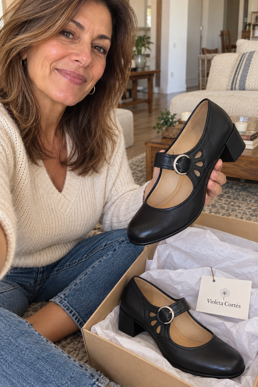 Clienta con zapatillas Violeta Cortés