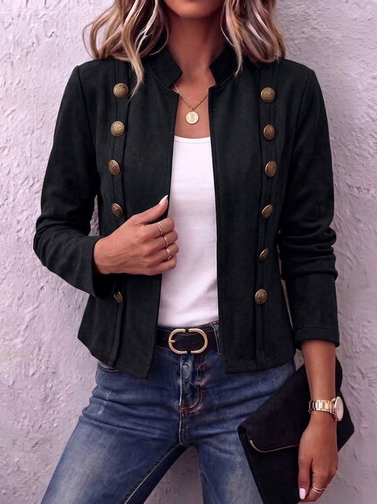 Almudena | Chaqueta Corta de Ante Cruzada Estilo Vintage