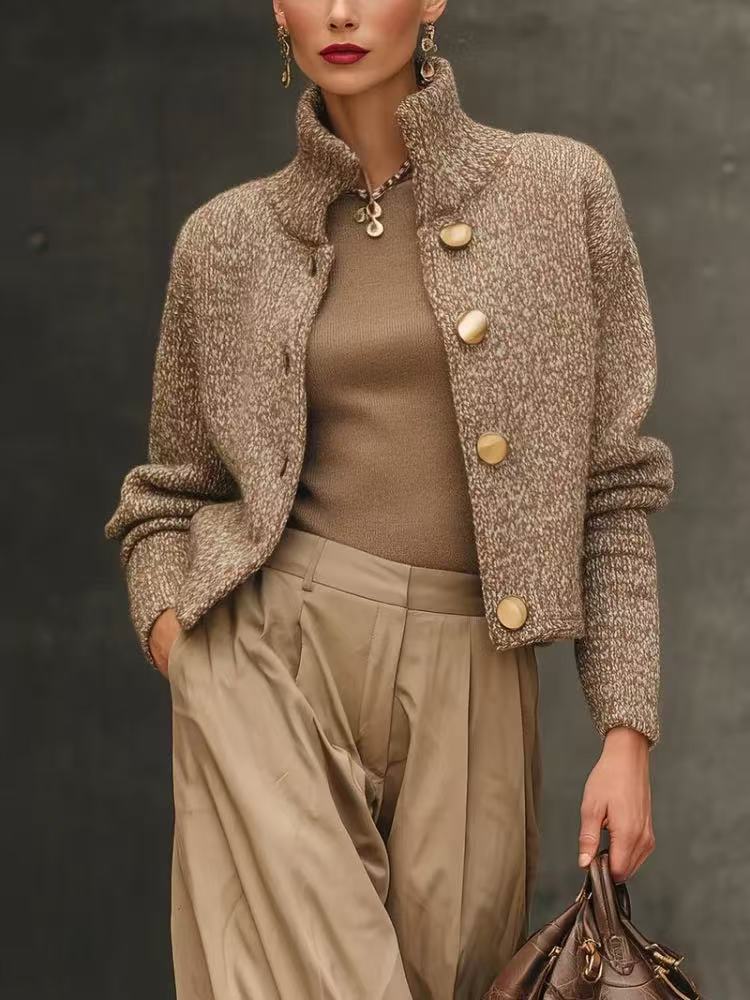 Oriana | Chaqueta Cárdigan de Punto Cropped Acogedora
