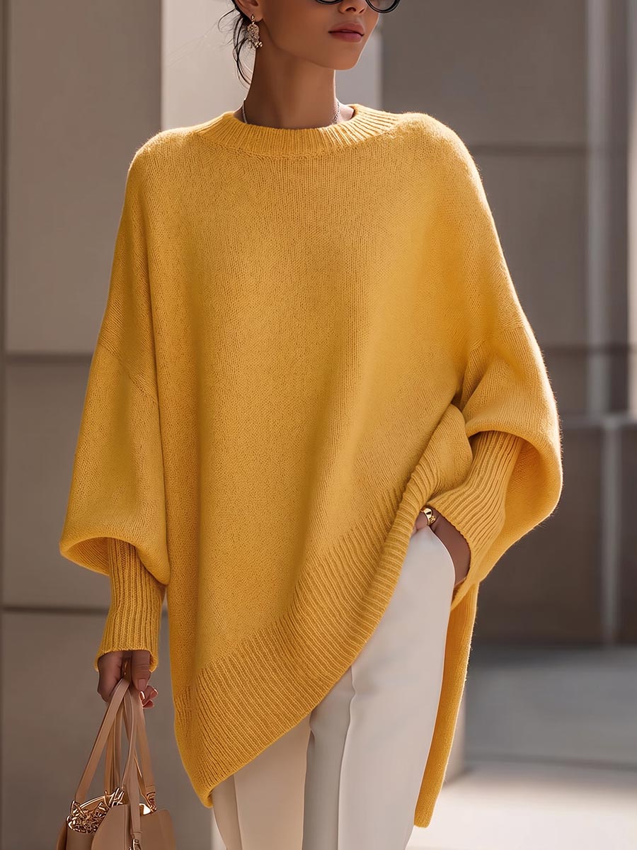 Paloma | Jersey de Punto Cuello Redondo Liso