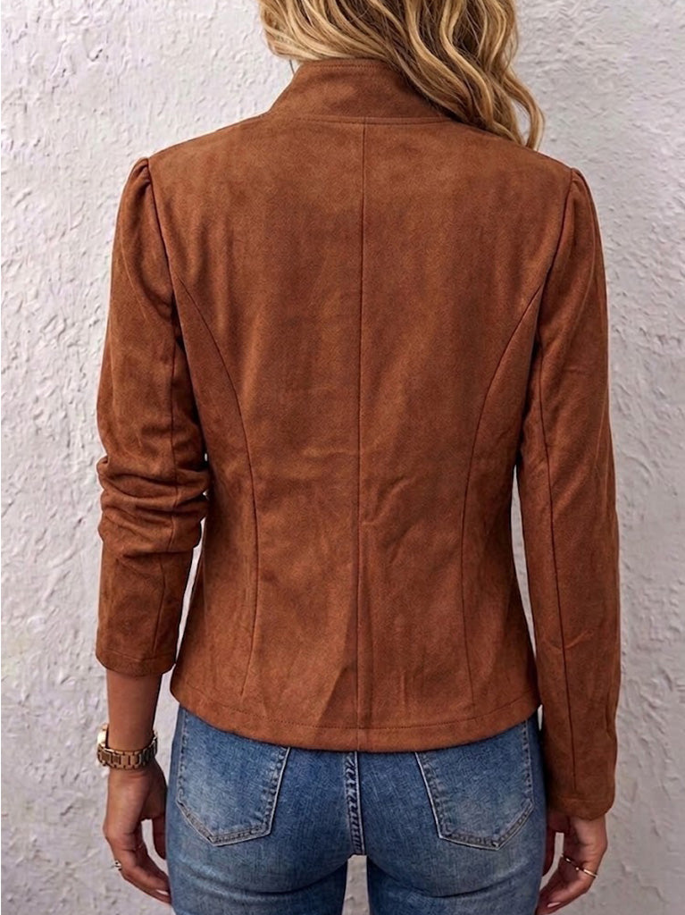 Almudena | Chaqueta Corta de Ante Cruzada Estilo Vintage