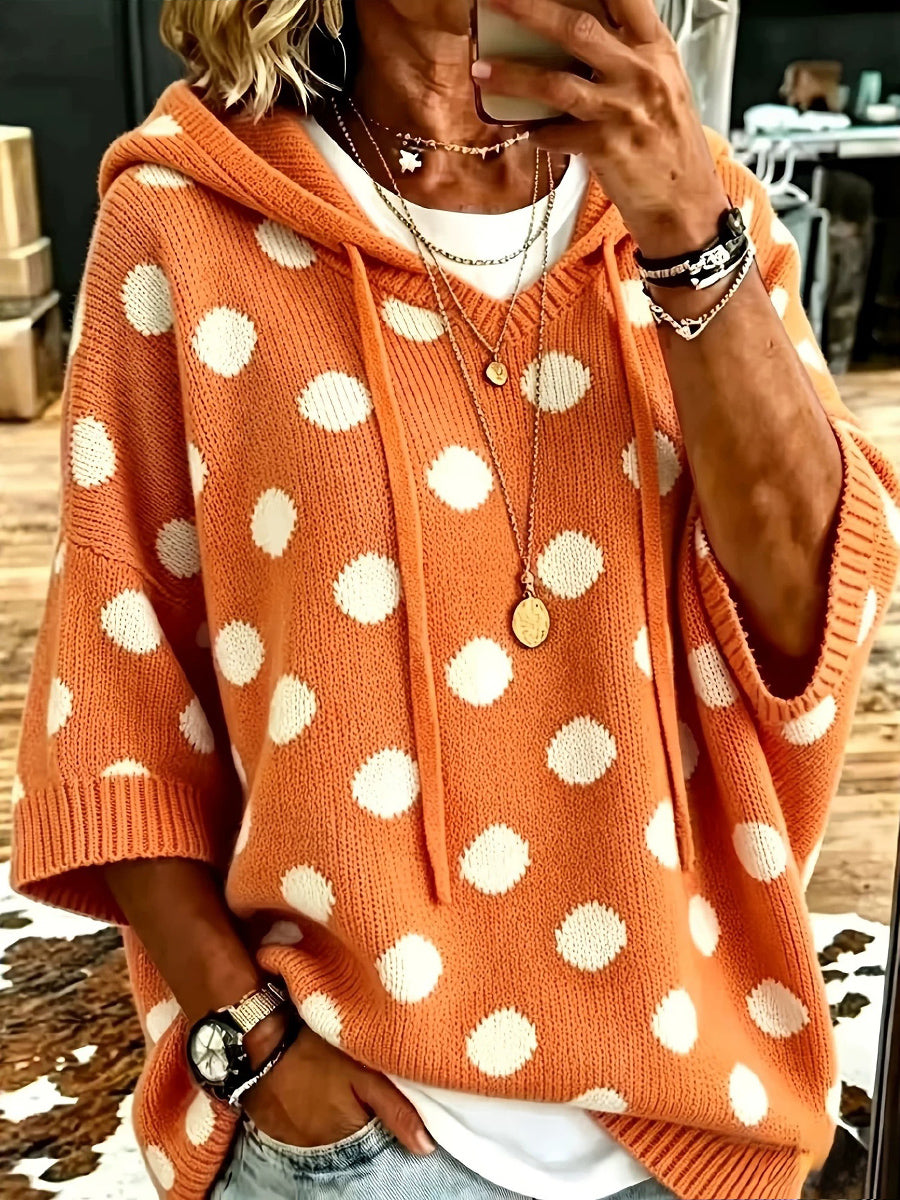 Trinidad | Jersey de Punto con Capucha Estampado de Lunares