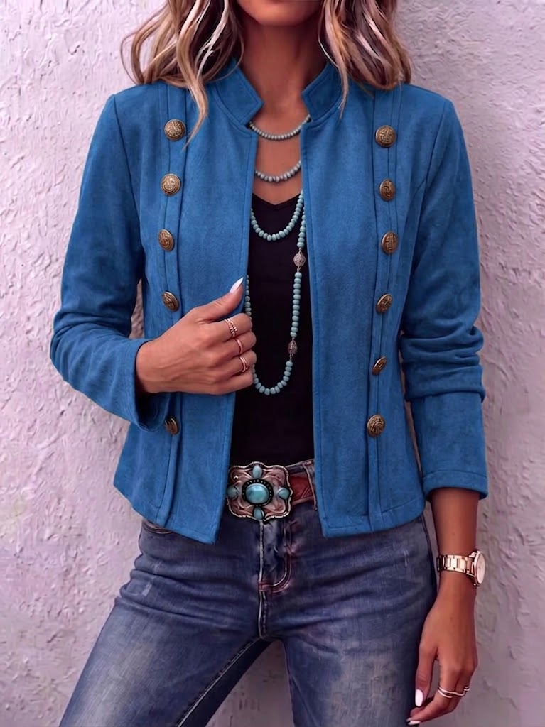 Almudena | Chaqueta Corta de Ante Cruzada Estilo Vintage
