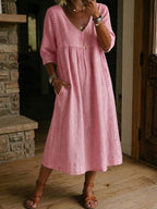 Martha | Vestido Maxi Casual Cómodo - Rosa