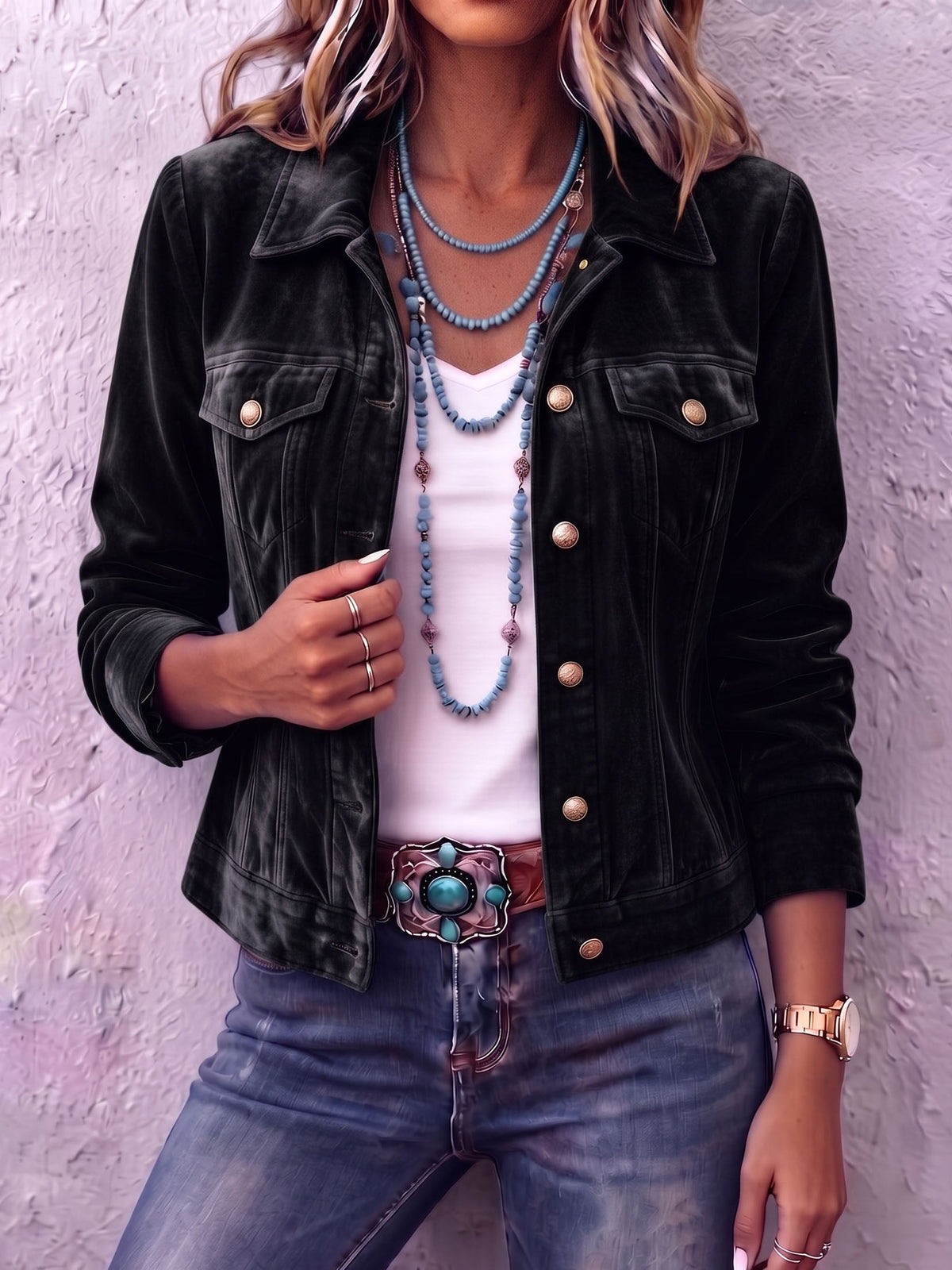 Sandra | Chaqueta de Terciopelo de Inspiración Vintage Boho