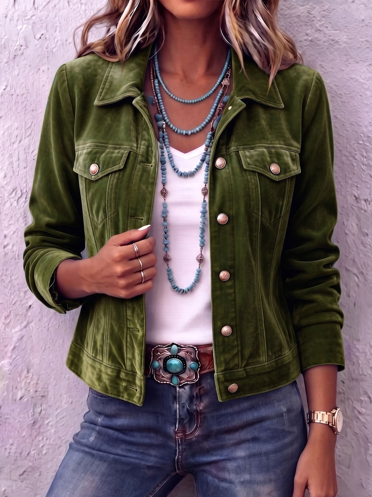 Sandra | Chaqueta de Terciopelo de Inspiración Vintage Boho