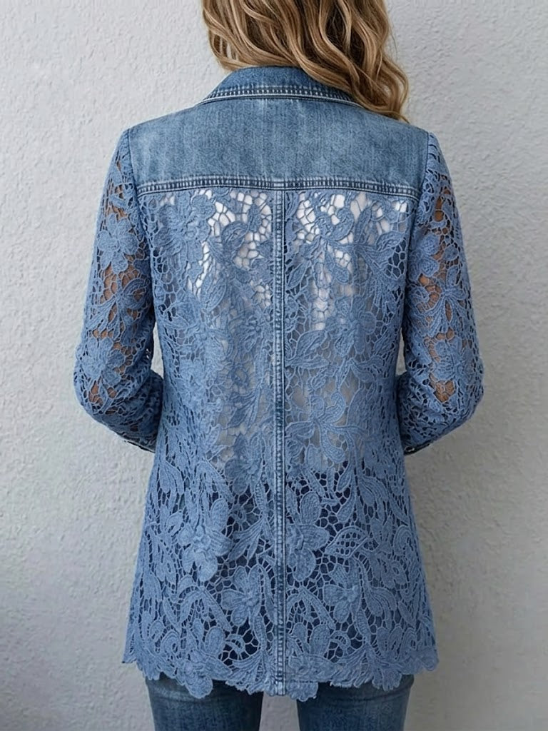 Lidia | Chaqueta Vaquera con Paneles de Encaje 3D