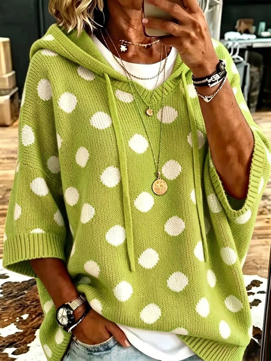 Trinidad | Jersey de Punto con Capucha Estampado de Lunares