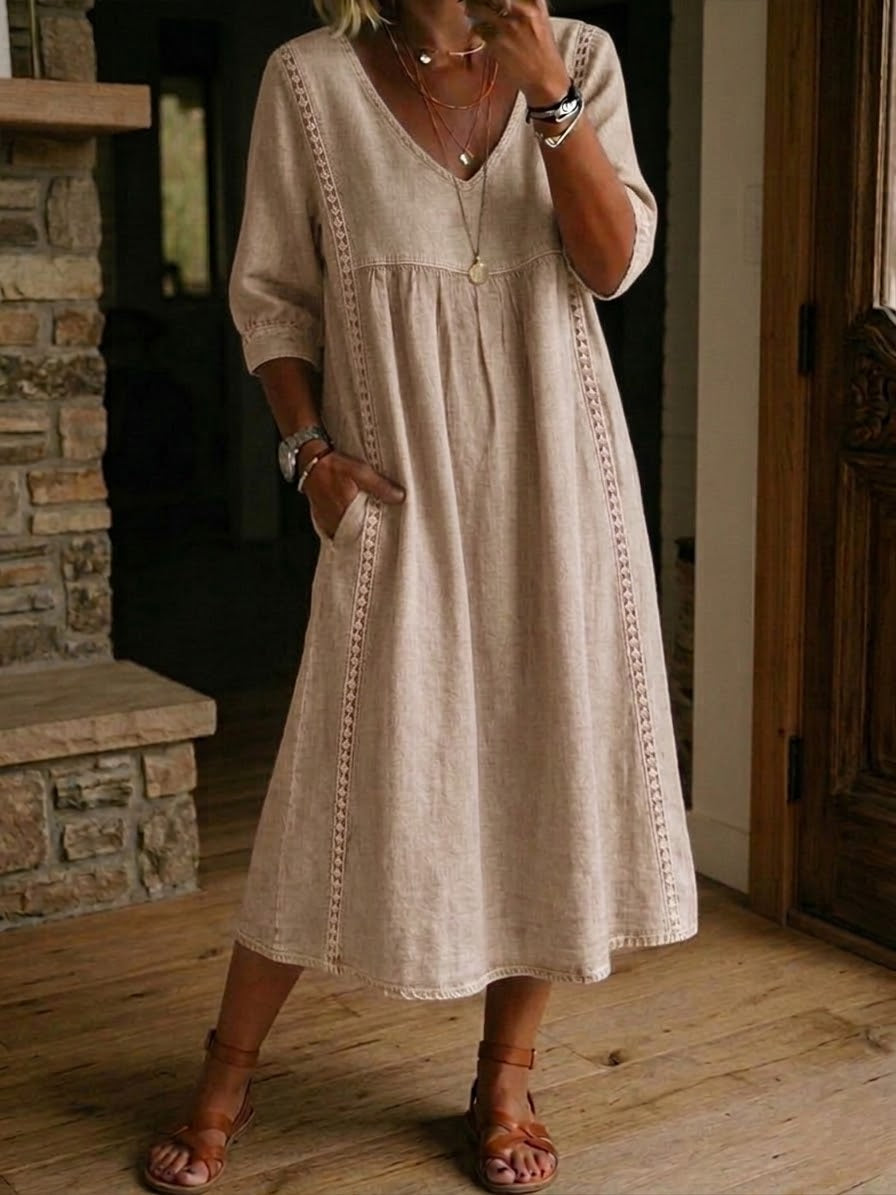 Martha | Vestido Maxi Casual Cómodo - Beige