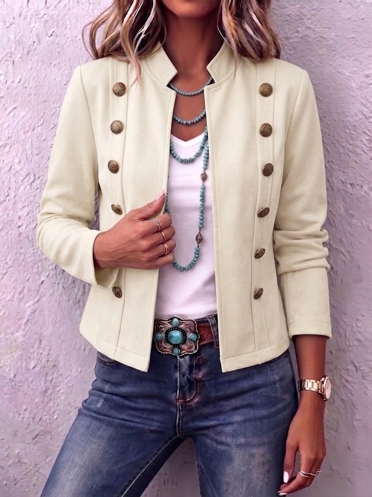 Almudena | Chaqueta Corta de Ante Cruzada Estilo Vintage