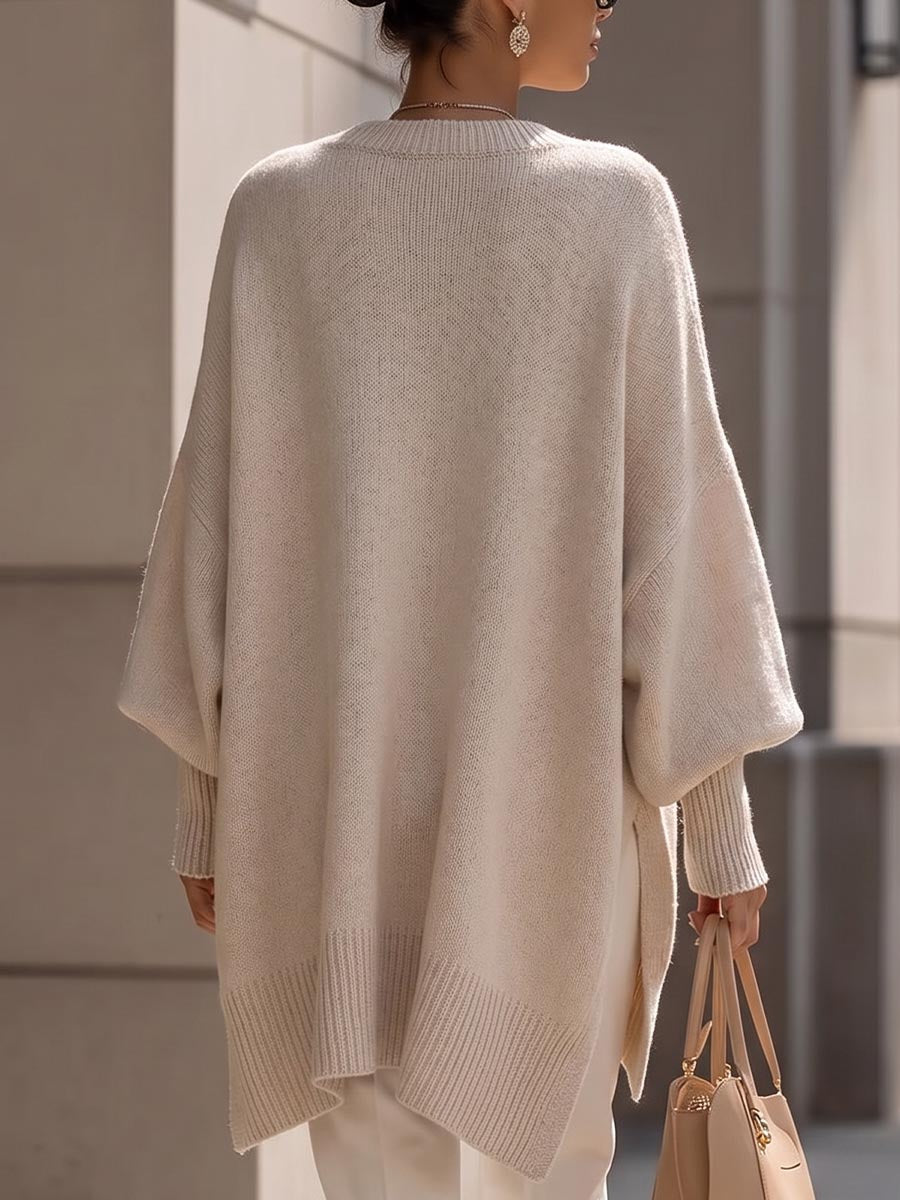Paloma | Jersey de Punto Cuello Redondo Liso