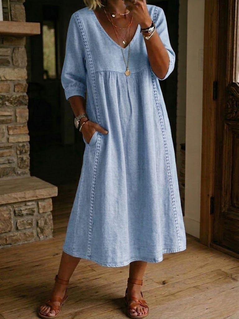 Martha | Vestido Maxi Casual Cómodo - Azul