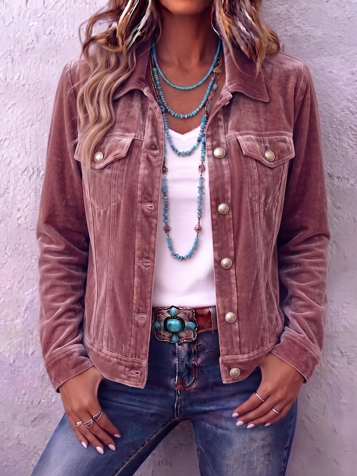 Sandra | Chaqueta de Terciopelo de Inspiración Vintage Boho