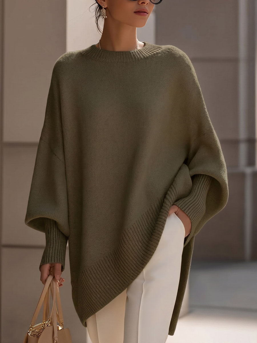 Paloma | Jersey de Punto Cuello Redondo Liso