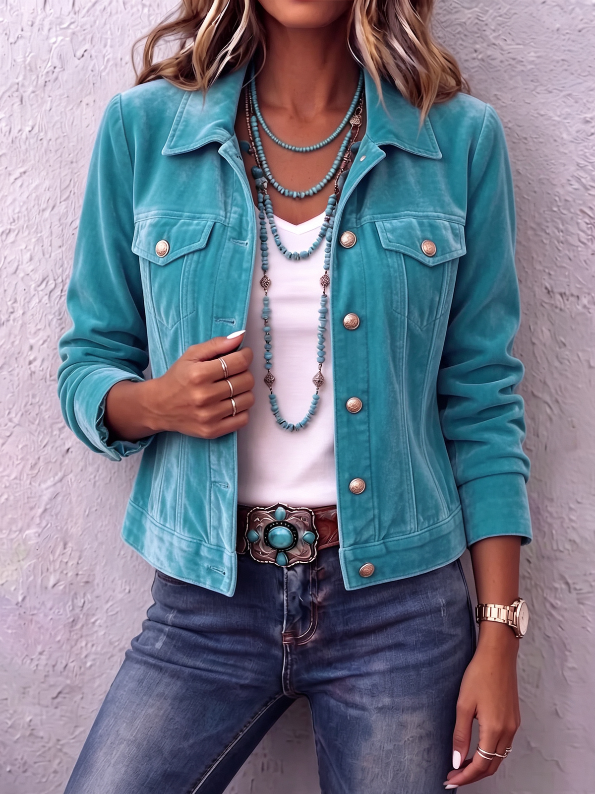 Sandra | Chaqueta de Terciopelo de Inspiración Vintage Boho