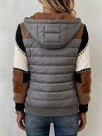 Rebeca | Chaqueta Acolchada de Punto Patchwork con Capucha