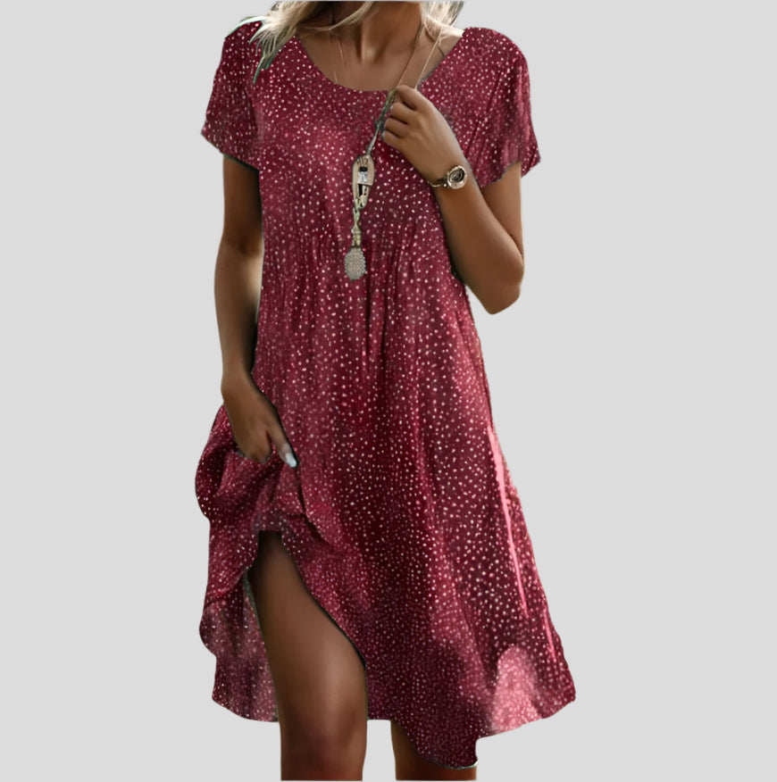 Adeline | Vestido Maxi Boho Fluido - Rojo
