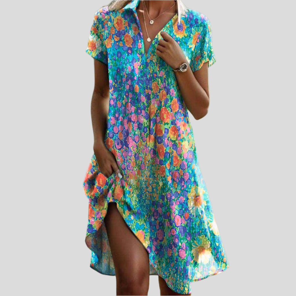 Adeline | Vestido Maxi Boho Fluido - Multicolor